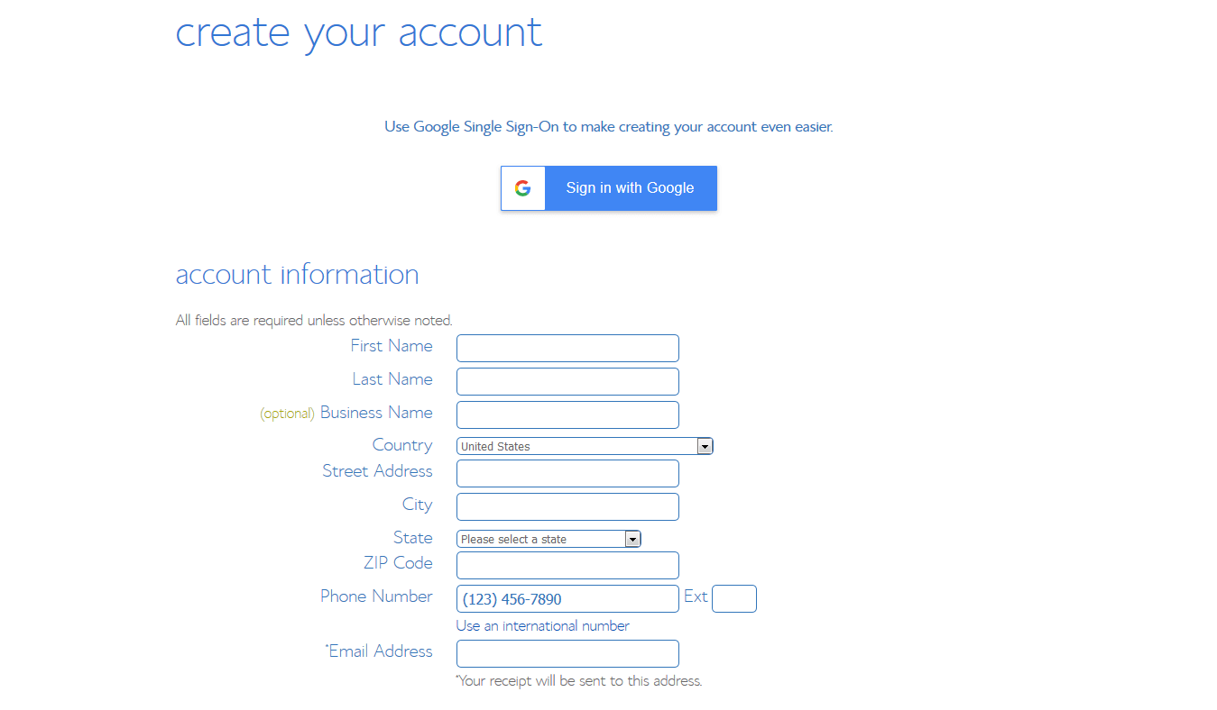 Create your Bluehost acccount
