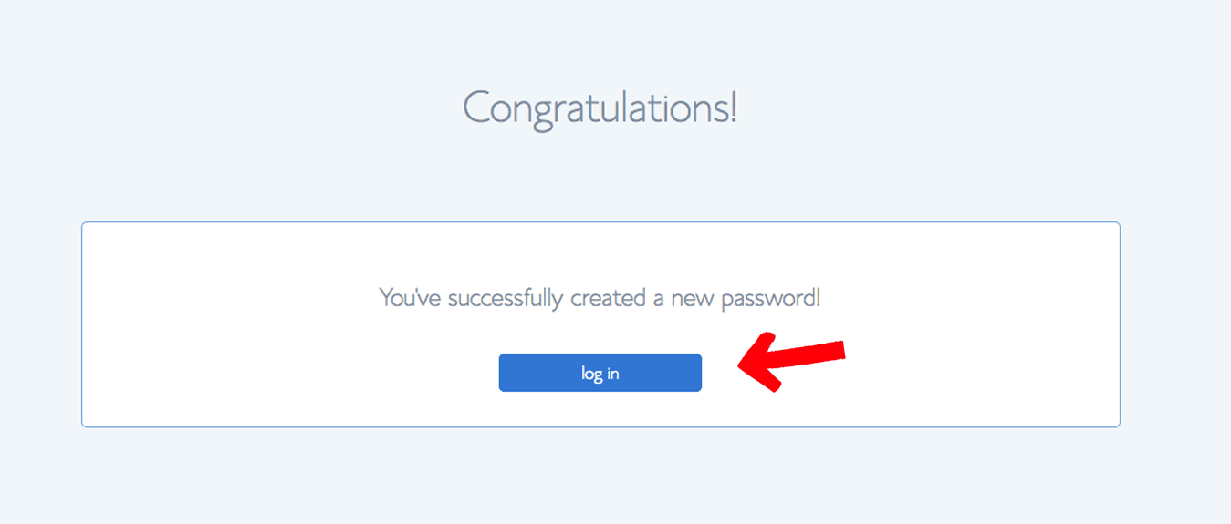 You have successfully created your password!