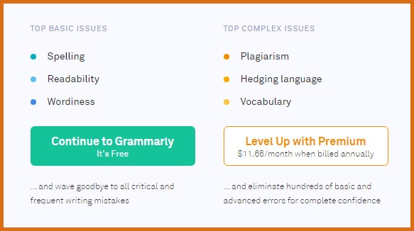 Grammarly has a free and premium version